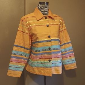 Coldwater Creek orange Santa Fe style blazer Sz PXL